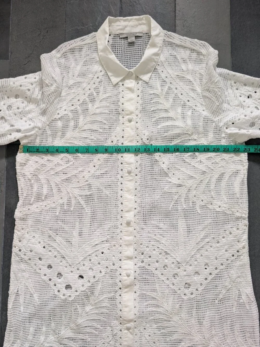 ALLSAINTS Meria Broderie midi dress - 10 - white - Picture 10 of 11